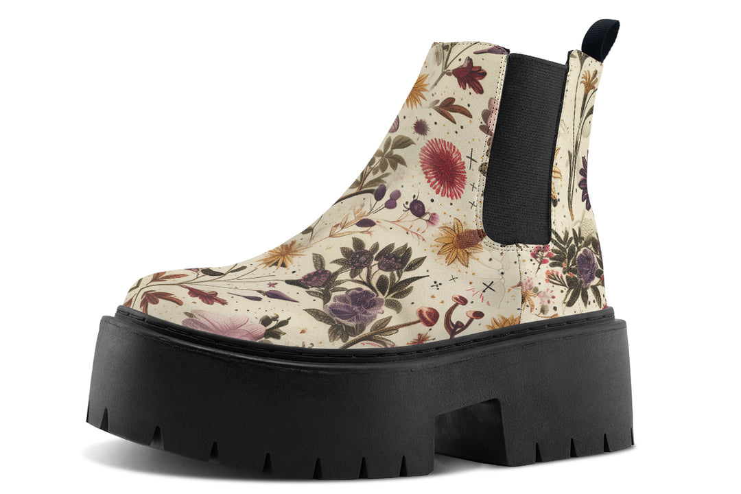 Enchanted Blossoms Platform Chelsea Boots