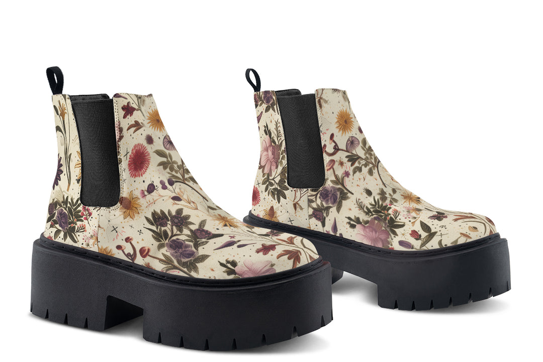 Enchanted Blossoms Platform Chelsea Boots