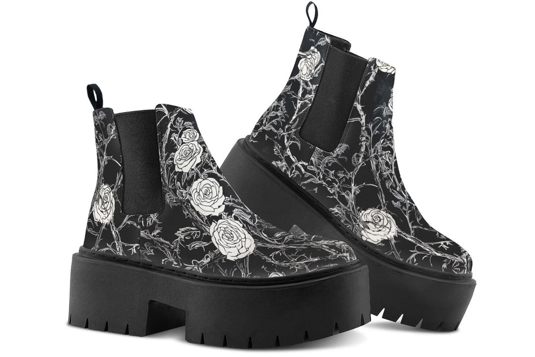 Fragile Rose Platform Chelsea Boots