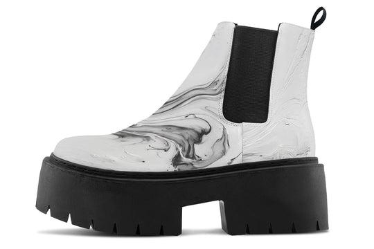 Frosted Marble Platform Chelsea Boots
