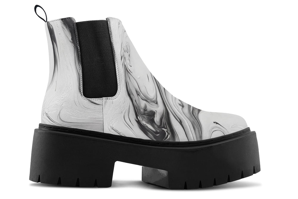 Frosted Marble Platform Chelsea Boots