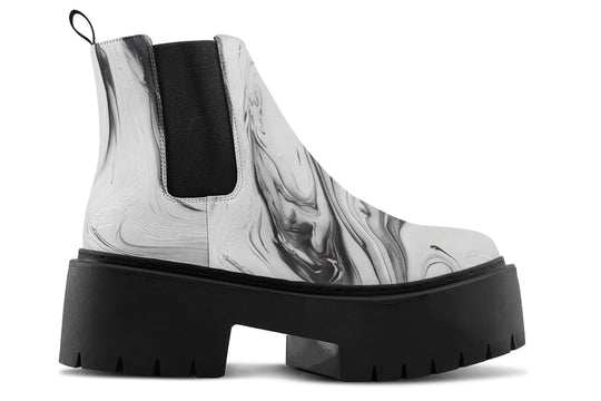 Frosted Marble Platform Chelsea Boots