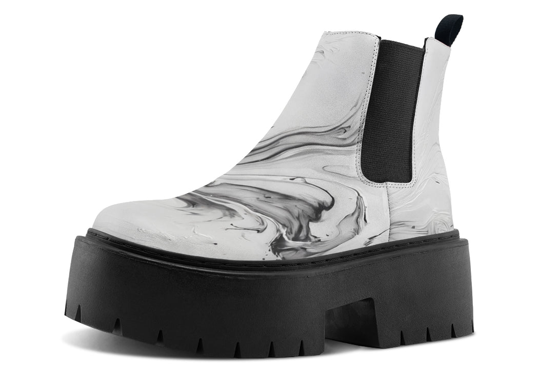 Frosted Marble Platform Chelsea Boots