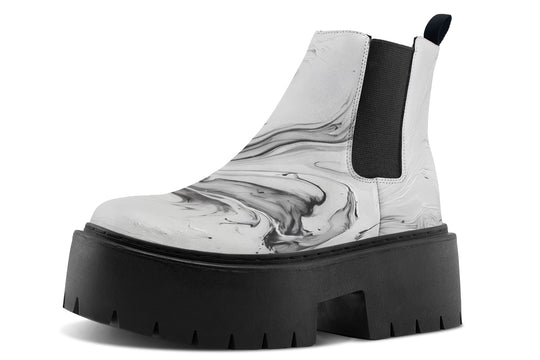 Frosted Marble Platform Chelsea Boots