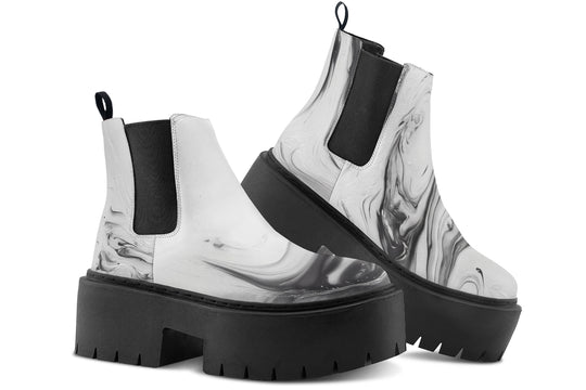 Frosted Marble Platform Chelsea Boots