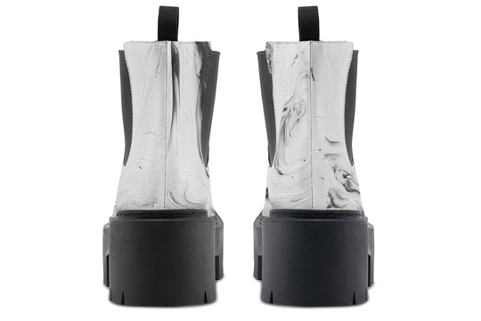 Frosted Marble Platform Chelsea Boots