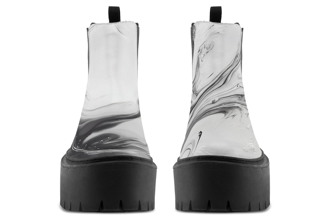 Frosted Marble Platform Chelsea Boots