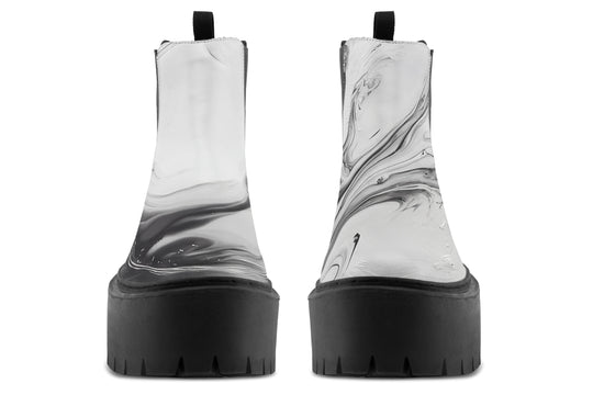 Frosted Marble Platform Chelsea Boots