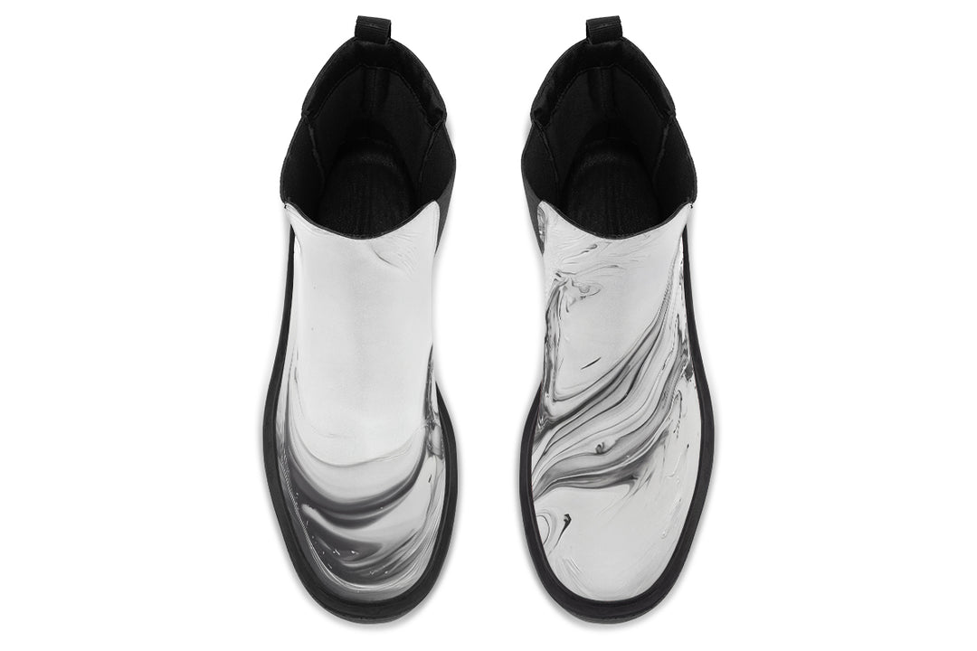 Frosted Marble Platform Chelsea Boots