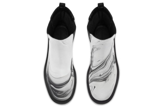 Frosted Marble Platform Chelsea Boots