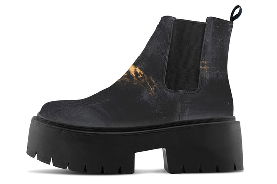 Gilded Obsidian Platform Chelsea Boots