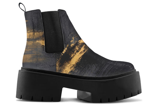 Gilded Obsidian Platform Chelsea Boots