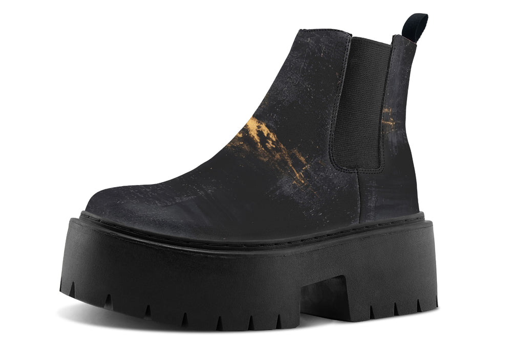 Gilded Obsidian Platform Chelsea Boots