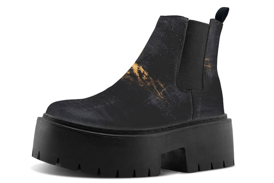 Gilded Obsidian Platform Chelsea Boots