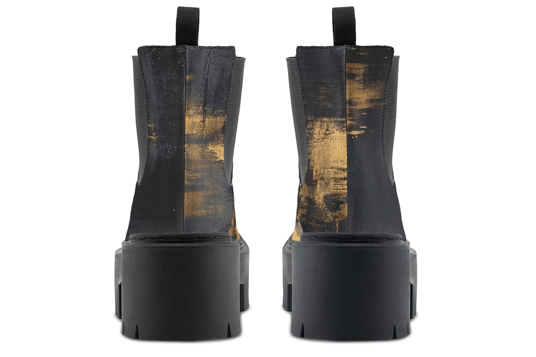 Gilded Obsidian Platform Chelsea Boots