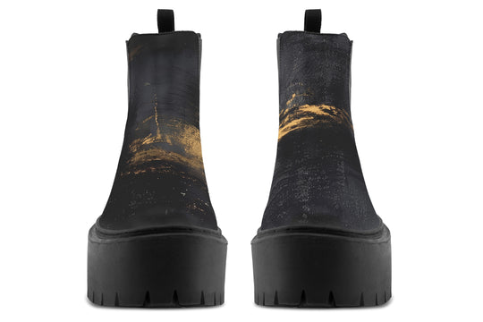 Gilded Obsidian Platform Chelsea Boots
