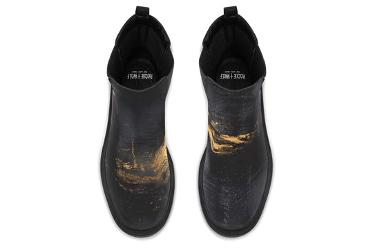 Gilded Obsidian Platform Chelsea Boots