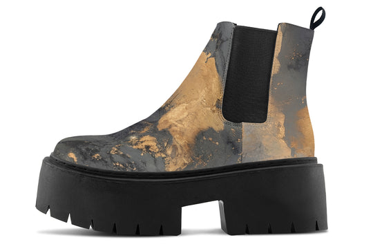 Golden Ochre Platform Chelsea Boots