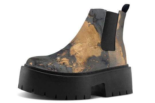 Golden Ochre Platform Chelsea Boots