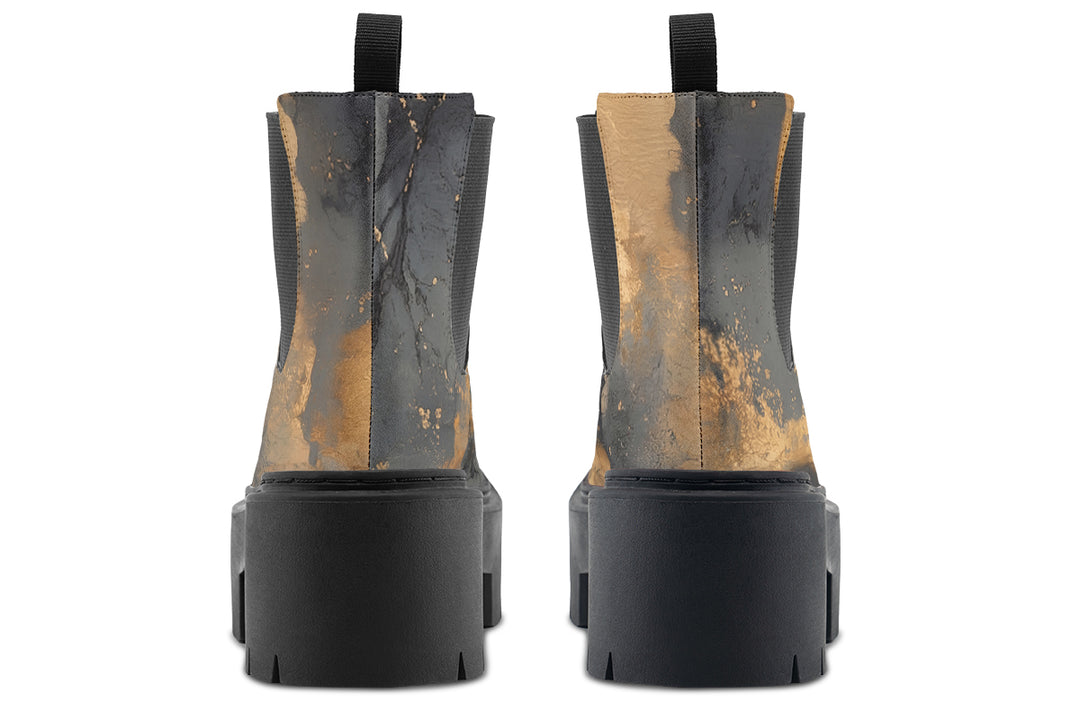 Golden Ochre Platform Chelsea Boots
