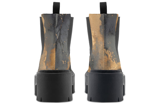 Golden Ochre Platform Chelsea Boots