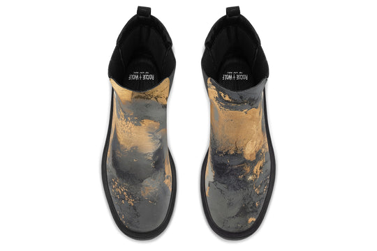 Golden Ochre Platform Chelsea Boots