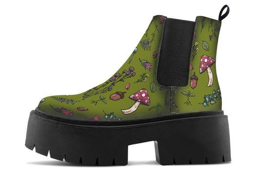Green Herbology Platform Chelsea Boots