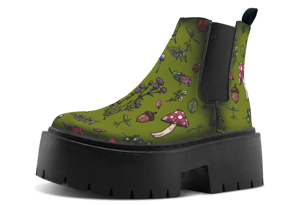 Green Herbology Platform Chelsea Boots