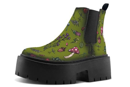 Green Herbology Platform Chelsea Boots