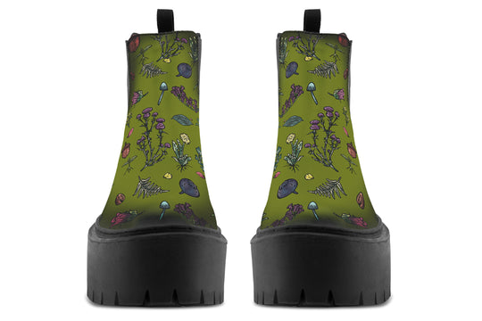Green Herbology Platform Chelsea Boots