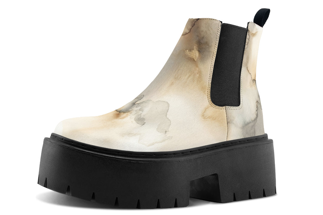 Ivory Dune Platform Chelsea Boots