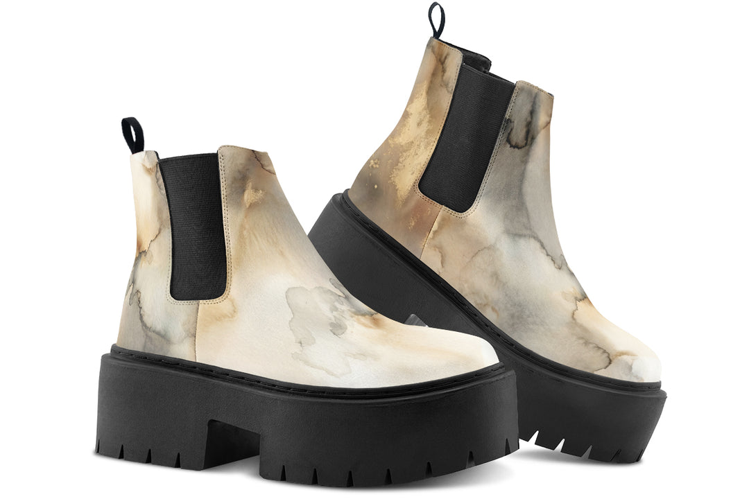 Ivory Dune Platform Chelsea Boots
