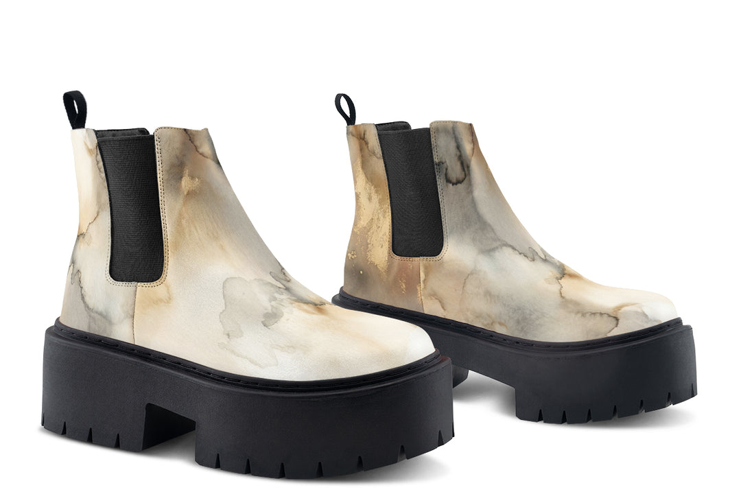 Ivory Dune Platform Chelsea Boots