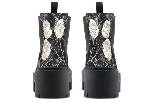 Ivory Kintsugi Rose Platform Chelsea Boots
