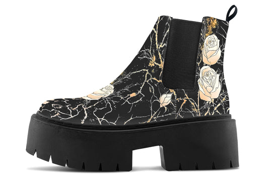 Kintsugi Rose Platform Chelsea Boots