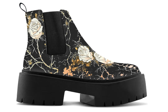 Kintsugi Rose Platform Chelsea Boots