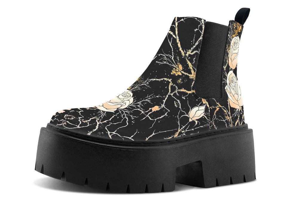 Kintsugi Rose Platform Chelsea Boots