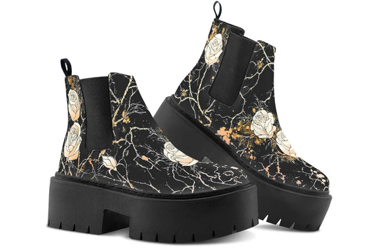 Kintsugi Rose Platform Chelsea Boots