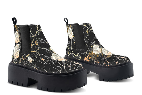 Kintsugi Rose Platform Chelsea Boots