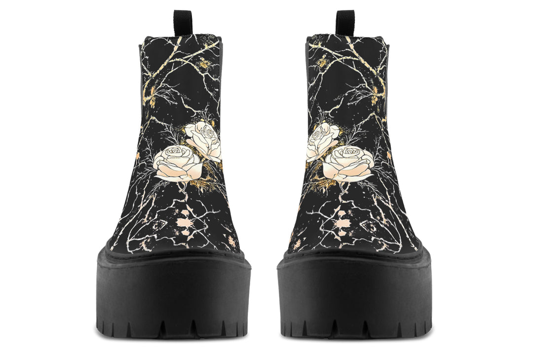 Kintsugi Rose Platform Chelsea Boots