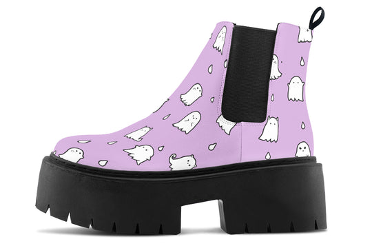 Lavender Ghost Party Platform Chelsea Boots