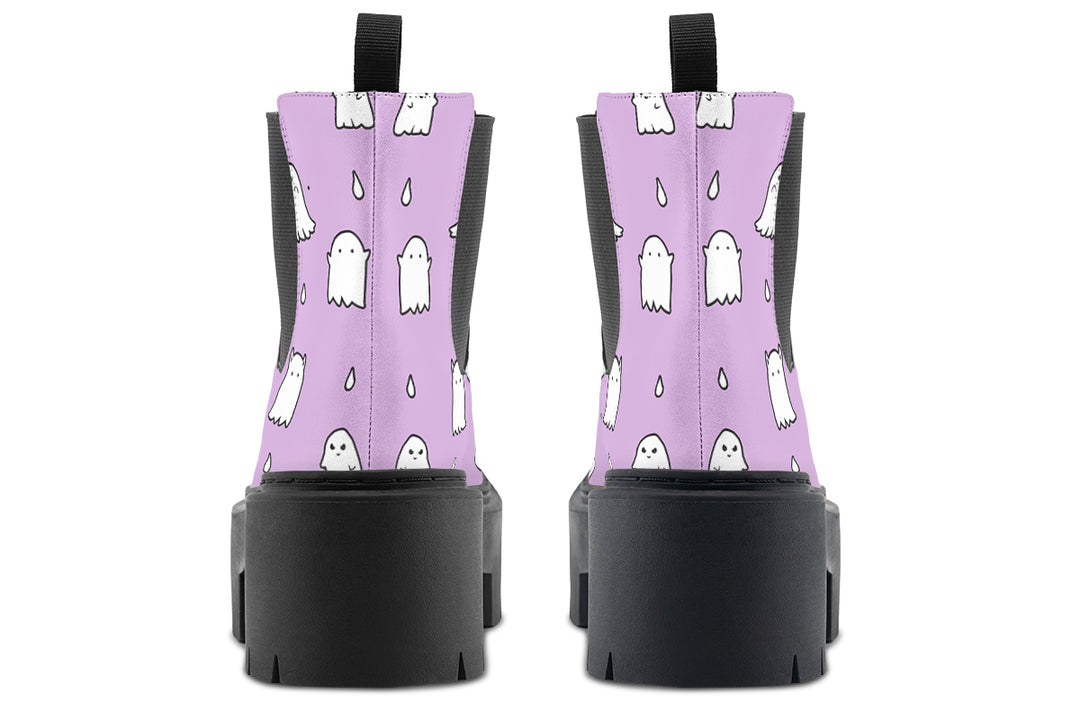 Lavender Ghost Party Platform Chelsea Boots