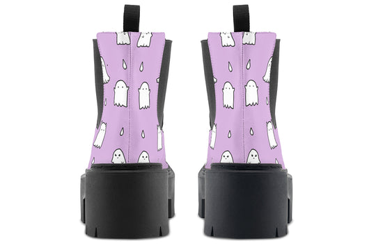 Lavender Ghost Party Platform Chelsea Boots
