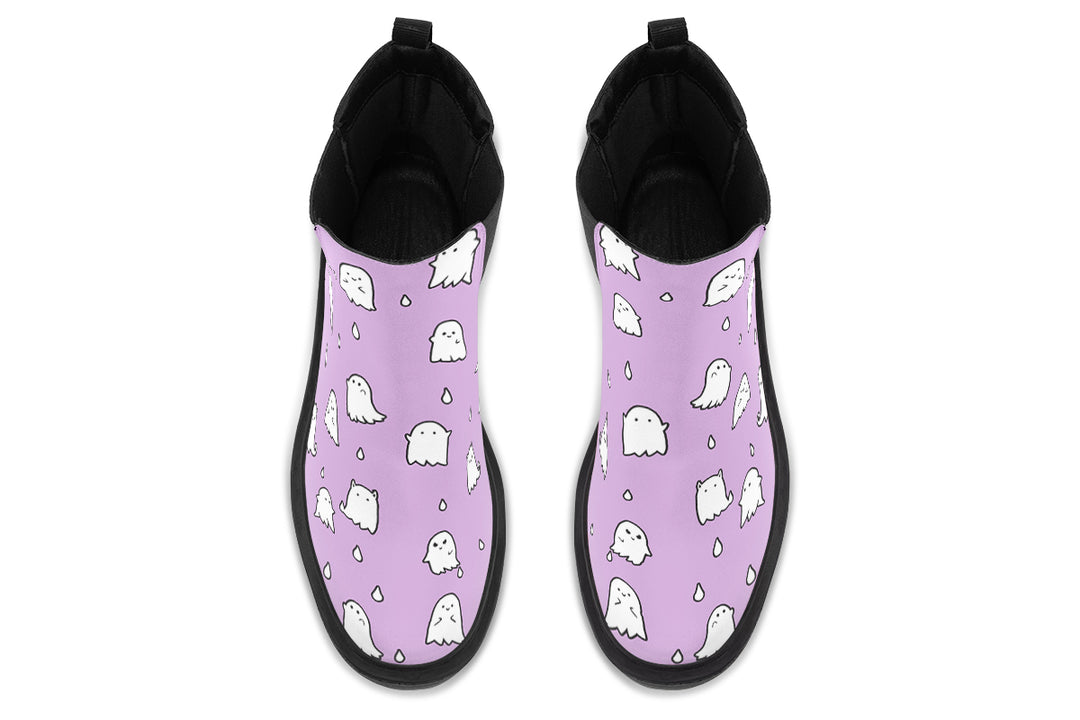 Lavender Ghost Party Platform Chelsea Boots