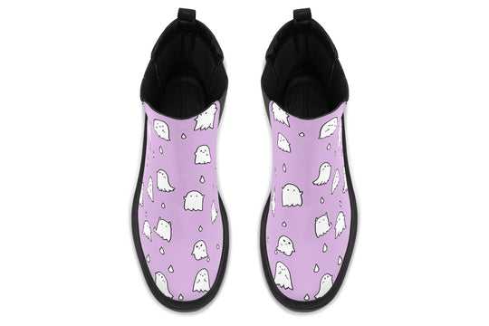 Lavender Ghost Party Platform Chelsea Boots
