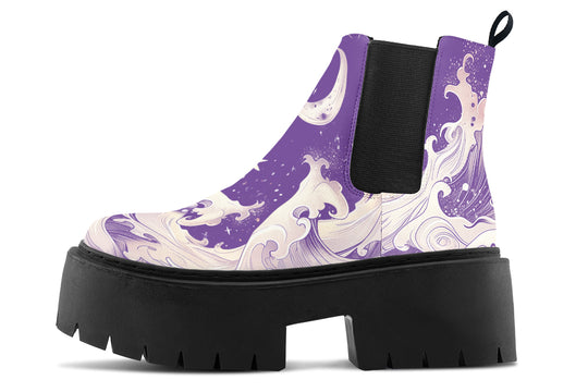 Lavender Lunar Tide Platform Chelsea Boots