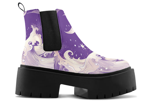 Lavender Lunar Tide Platform Chelsea Boots
