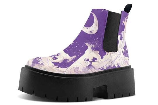 Lavender Lunar Tide Platform Chelsea Boots