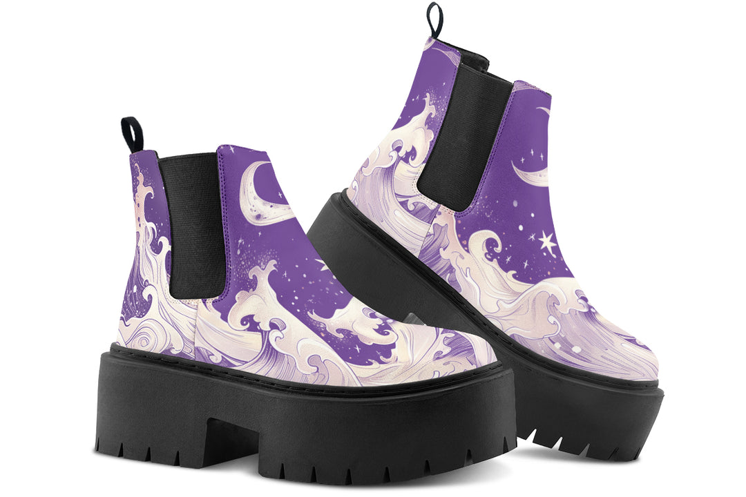 Lavender Lunar Tide Platform Chelsea Boots