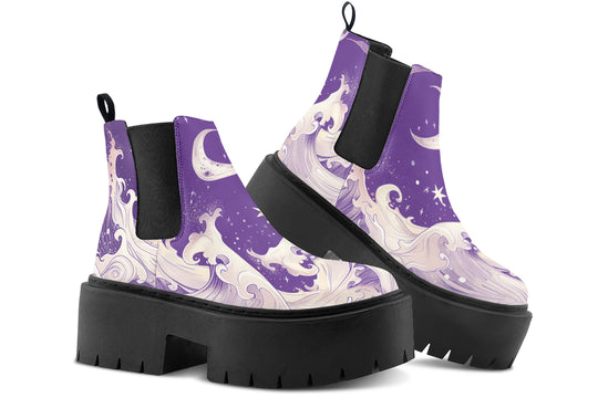 Lavender Lunar Tide Platform Chelsea Boots